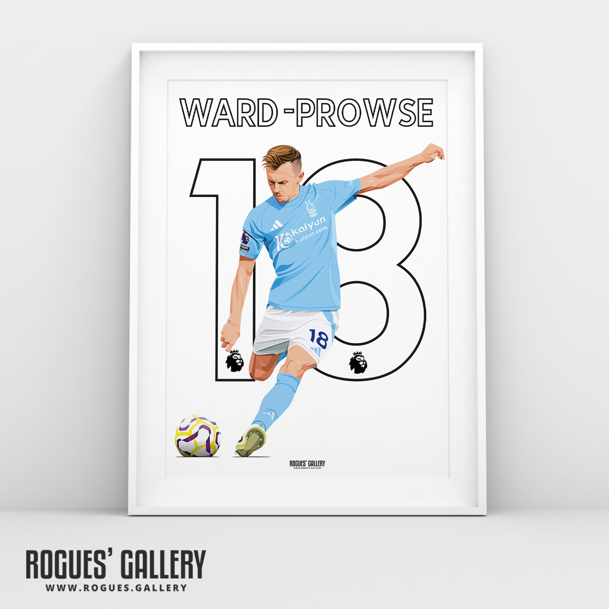 James Ward-Prowse Nottingham Forest midfield 18 A3 print England