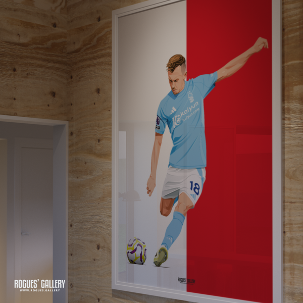 James Ward-Prowse Nottingham Forest midfield Red poster England