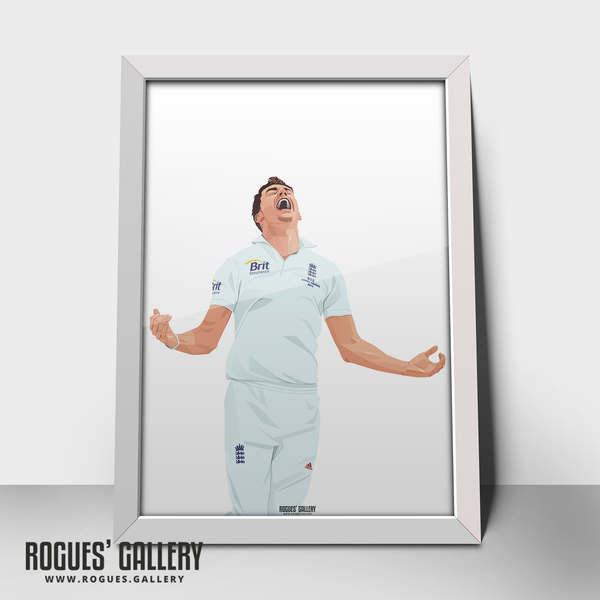 Jimmy Anderson England Cricket bowler celebrates A2 print Test seam