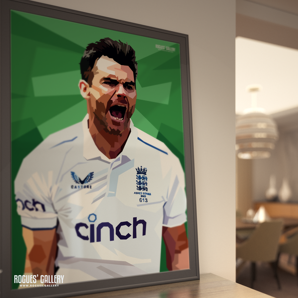 Jimmy Anderson England Cricket seam bowler poster