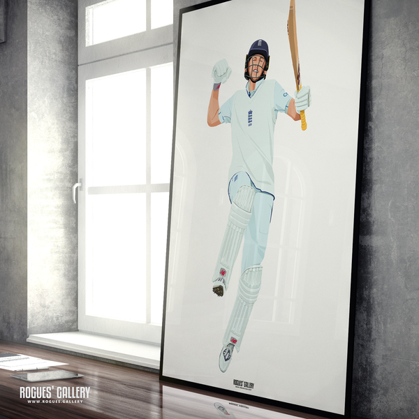 Joe Root England cricket legend 100 run celebration poster