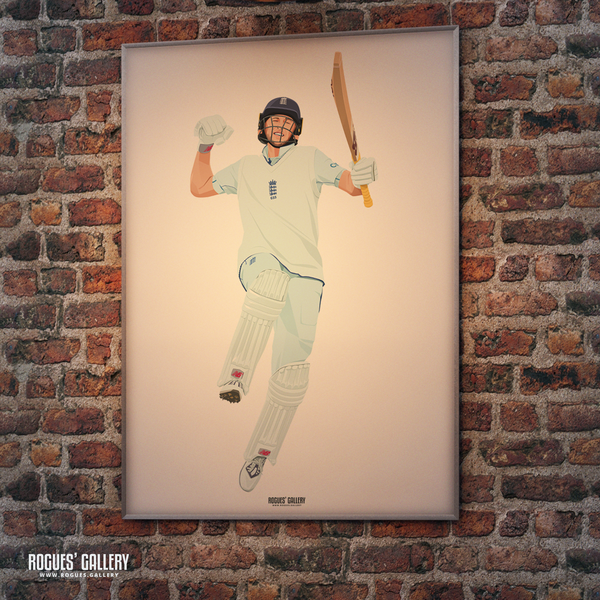 Joe Root England cricket memorabilia celebration poster