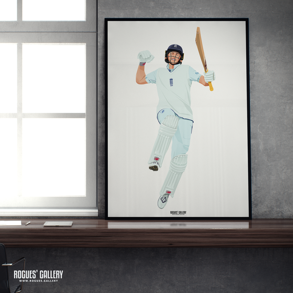 Joe Root England cricket memorabilia  100 run celebration poster