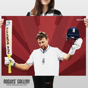 Joe Root England cricket legend salute 100 poster