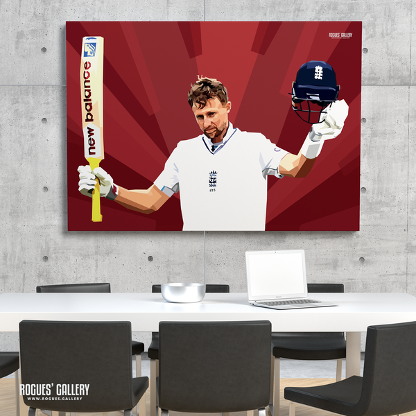 Joe Root England cricket legend salute 100 A0 print