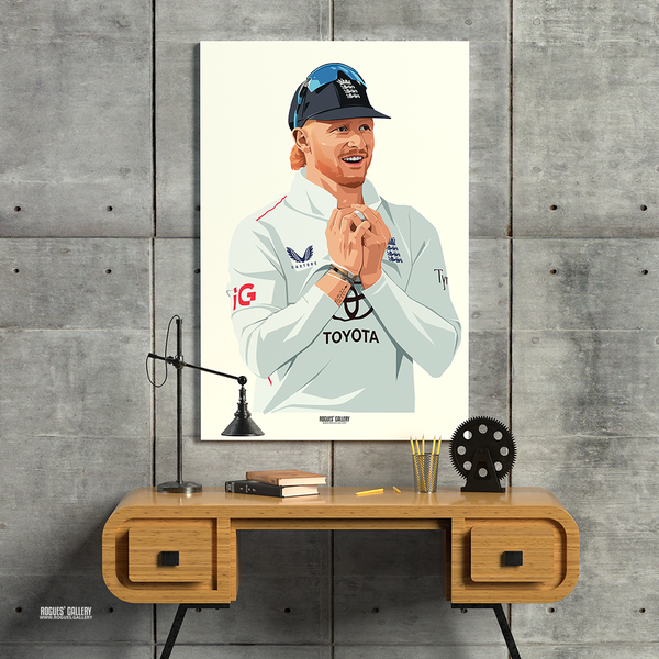 Jordan Cox England cricket batter art poster for home, office or man cave