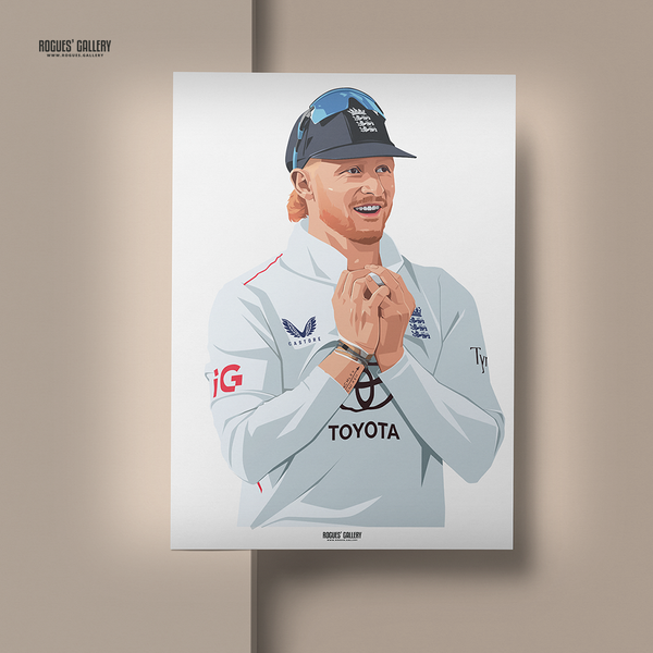 Jordan Cox England cricket batter print – A3 paper print mockup
