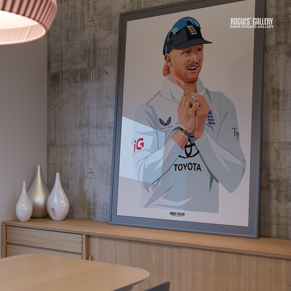 Jordan Cox England cricket batter memorabilia print – further view