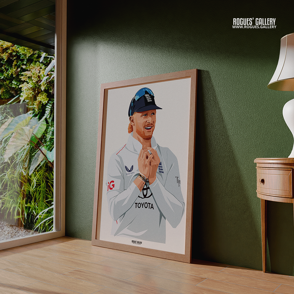 Jordan Cox England cricket batter print – framed print mockup – view 2