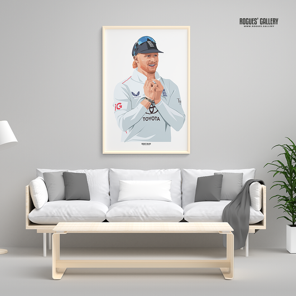 Jordan Cox limited edition England cricket batter wall art print