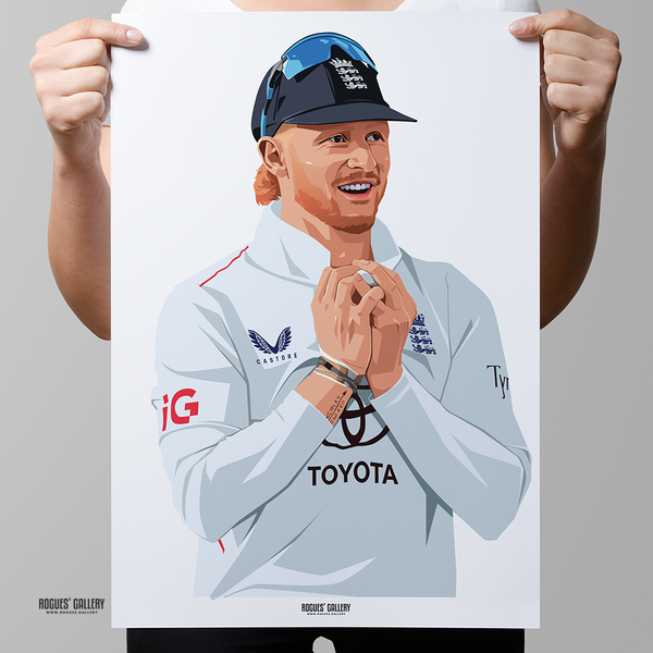 England cricket batter artwork of Jordan Cox – Rogues' Gallery print