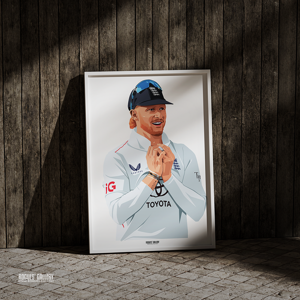 Jordan Cox England cricket batter print in A3, A2, A1 and A0 sizes – alternative view