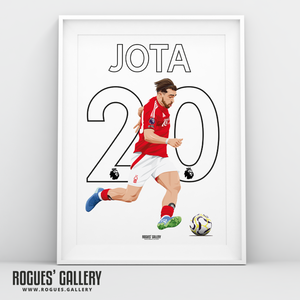 Jota Silva Nottingham Forest forward A3 print