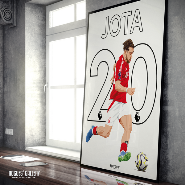 Jota Silva Nottingham Forest forward A1 print