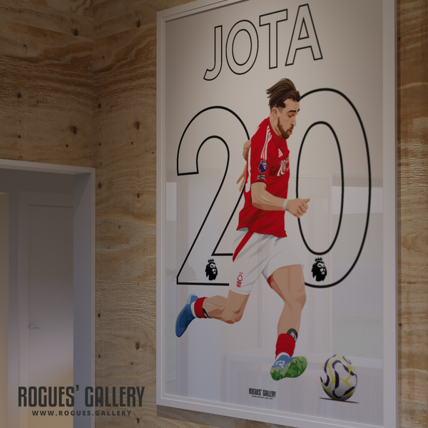 Jota Silva Nottingham Forest forward 20 signed poster