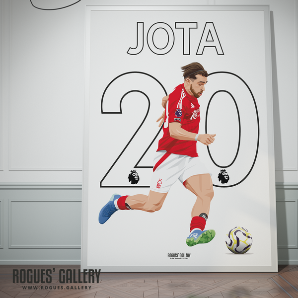 Jota Silva Nottingham Forest forward A0 print