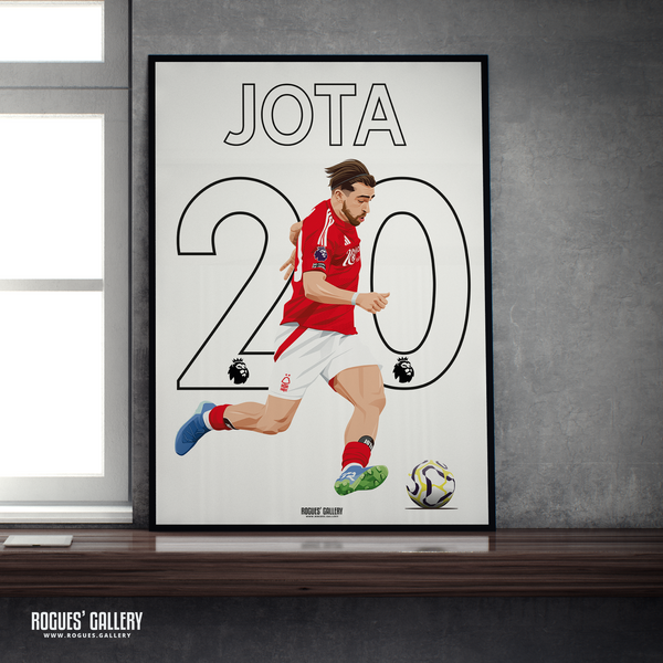 Jota Silva Nottingham Forest forward A2 print