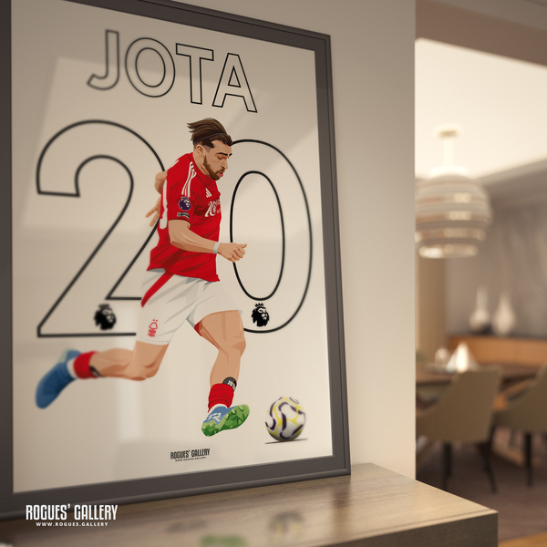 Signed Jota Silva Nottingham Forest forward 20 poster Trent