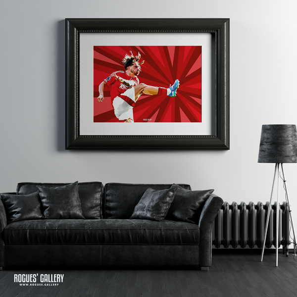 Jota Silva Nottingham Forest Art A1 print winger