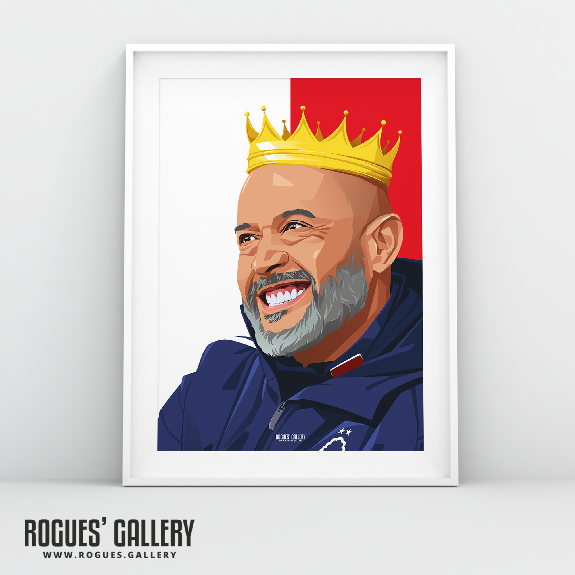 Nuno Espírito Santo Nottingham Forest head coach A3 print king crown