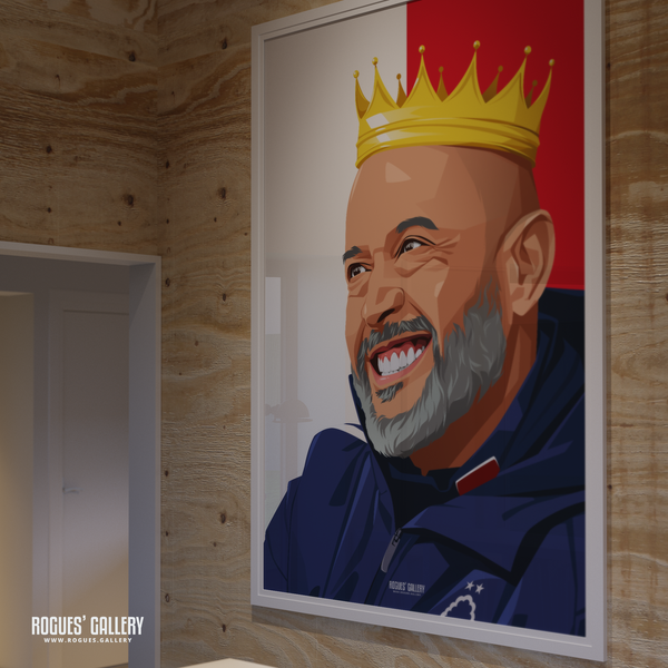 Nuno Espírito Santo Nottingham Forest head coach A0 print king crown