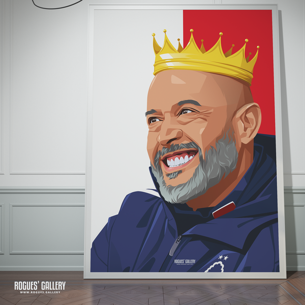 Nuno Espírito Santo Nottingham Forest head coach A0 print king crown