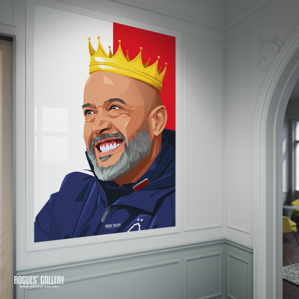 Nuno Espírito Santo Nottingham Forest head coach poster king crown