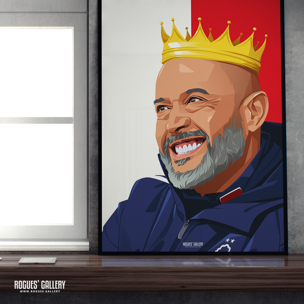 Nuno Espírito Santo Nottingham Forest head coach A2 print king crown