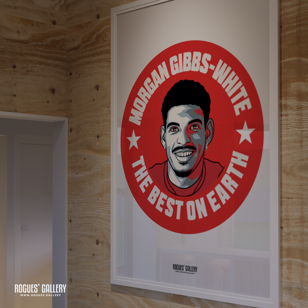 Morgan Gibbs-White signed Nottingham Forest memorabilia Best on earth poster rare