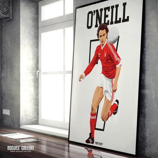 Martin O'Neill Nottingham Forest European Cup midfielder A1 print Irish legend