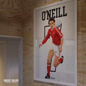 Martin O'Neill signed Nottingham Forest memorabilia European Cup midfielder poster Irish legend boss