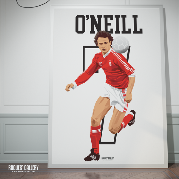 Martin O'Neill Nottingham Forest European Cup midfielder poster Irish legend boss