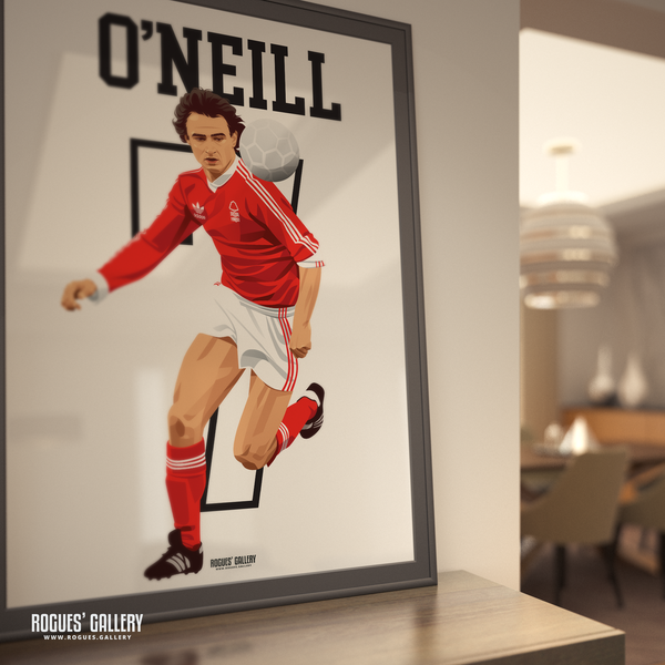 Martin O'Neill Nottingham Forest European Cup midfielder A0 print Irish legend