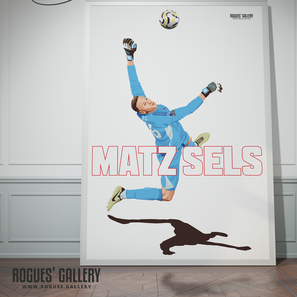 Matz Sels save Nottingham Forest goalkeeper A0 print Belgium