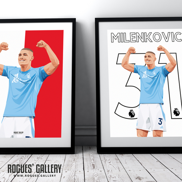 Nikola Milenkovic defender Serb Nottingham Forest posters art designs