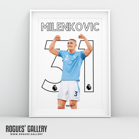 Nikola Milenkovic defender Serb Nottingham Forest 31 A3 print