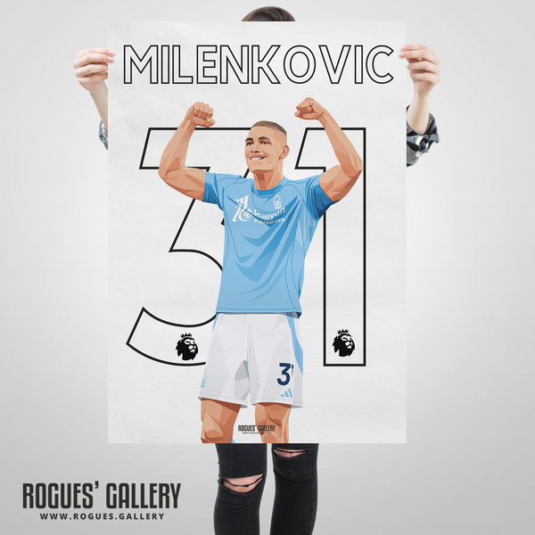 Nikola Milenkovic defender Serb Nottingham Forest 31 poster