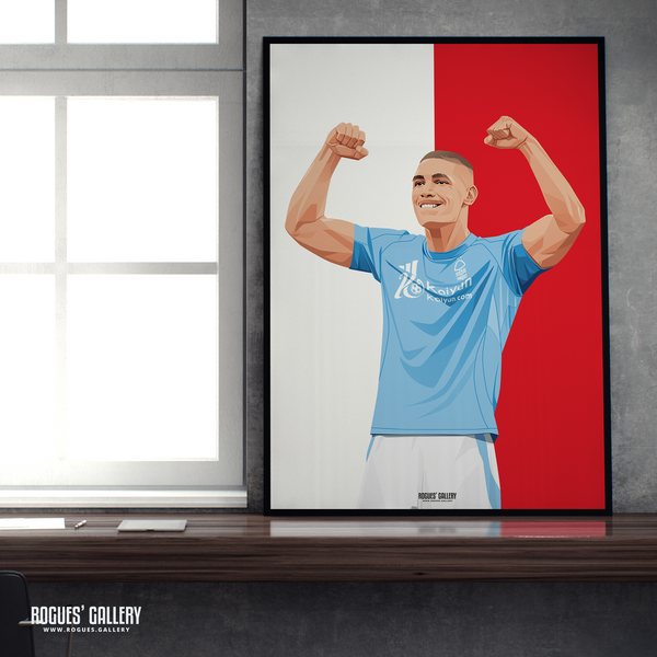 Nikola Milenkovic defender Serb Nottingham Forest A2 print