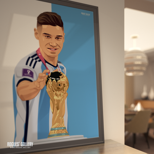 Gonzalo Montiel Argentina World Cup Nottingham Forest signed memorabilia poster 