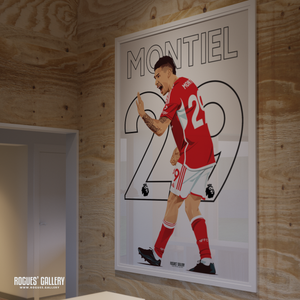 Gonzalo Montiel signed Nottingham Forest memorabilia right back 29 poster Argentina