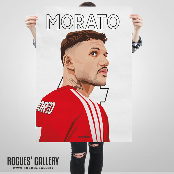 Morato signed Nottingham Forest memorabilia centre half 4 poster