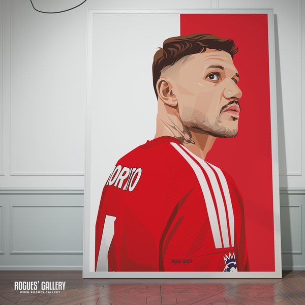 Morato Nottingham Forest centre half Red huge poster