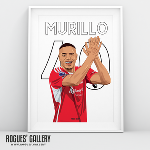 Murillo Nottingham Forest 40 A3 print defender