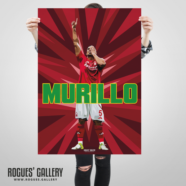 Murillo signed poster Nottingham Forest memorabilia goal celebration red 