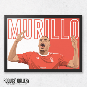 Murillo Nottingham Forest Brazil defender A3 print City Ground