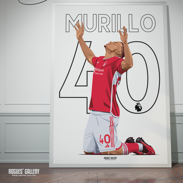 Murillo Nottingham Forest centre half poster skill art