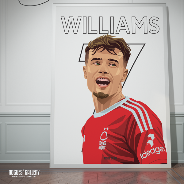 Neco Williams Welsh Nottingham Forest full back 7 A0 print