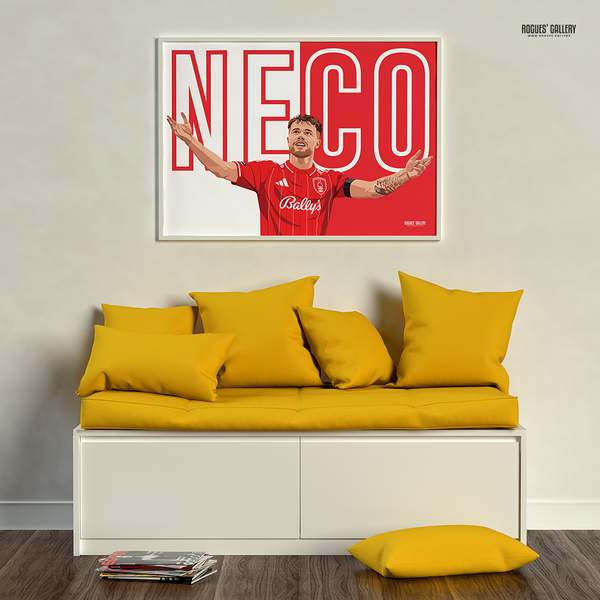 Neco Williams 2026 Player of the Season Nottingham Forest full-back memorabilia print – further view