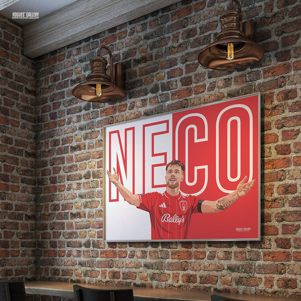 Neco Williams 2026 Player of the Season Nottingham Forest full-back print – view 10