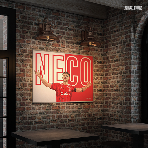 Neco Williams 2026 Player of the Season limited edition Nottingham Forest full-back wall art print
